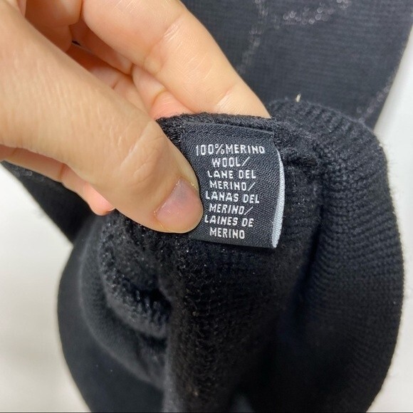 Tibi New York Merino Wool Metallic Shimmer Sweater Dress in Black and Gold XS - Picture 10 of 11